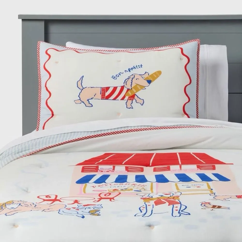 Pillowfort Patisserie Scene Kids Comforter Set Full Queen New